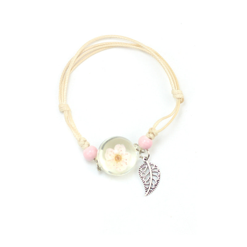 Wholesale Dried Flower Herbarium Glass Ball Bracelet